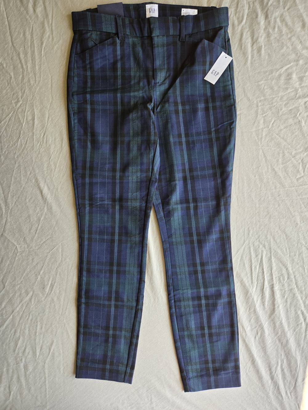 GAP Women’s Blue & Green Plaid Skinny Pants - NWT
